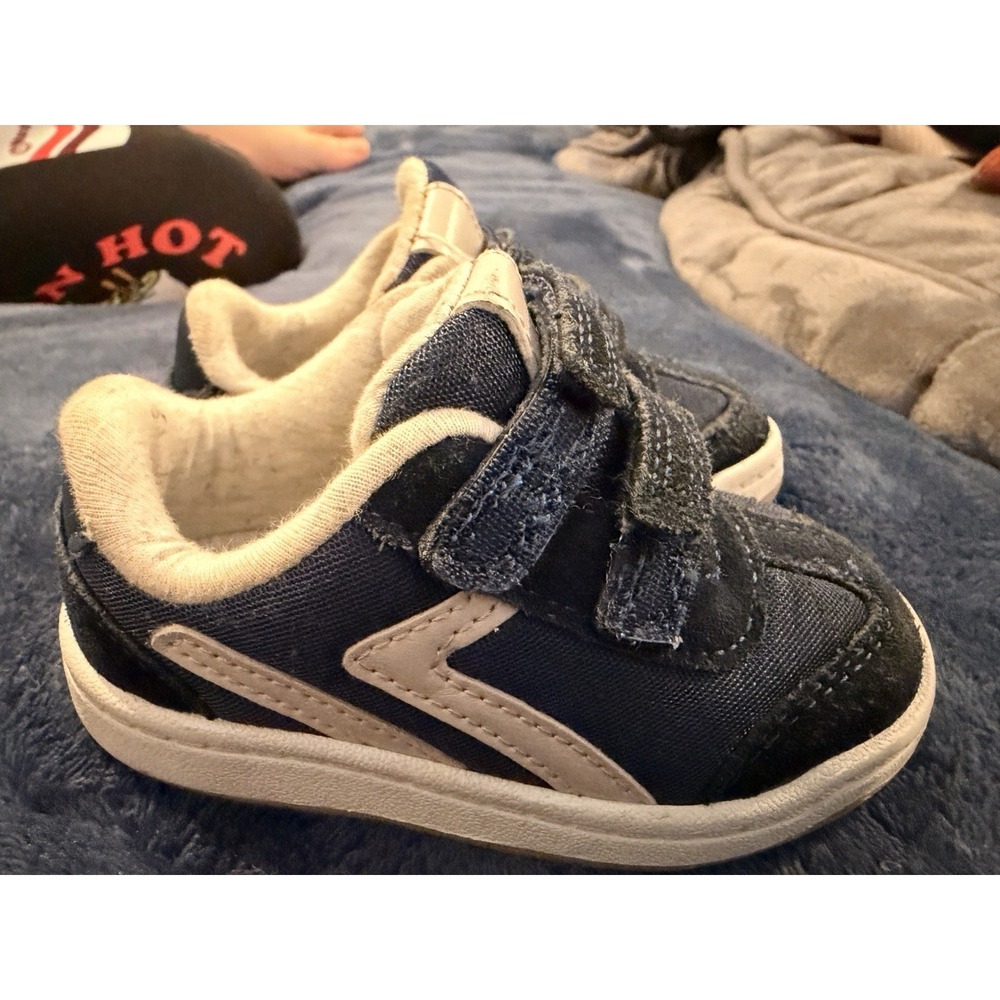 Cat & Jack Blue Sneakers Tennis Shoes Navy White Toddlers Sz 6